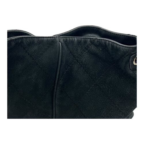 Chanel CC Shoulder Bag Grey in Calfskin, Silver hardware_12