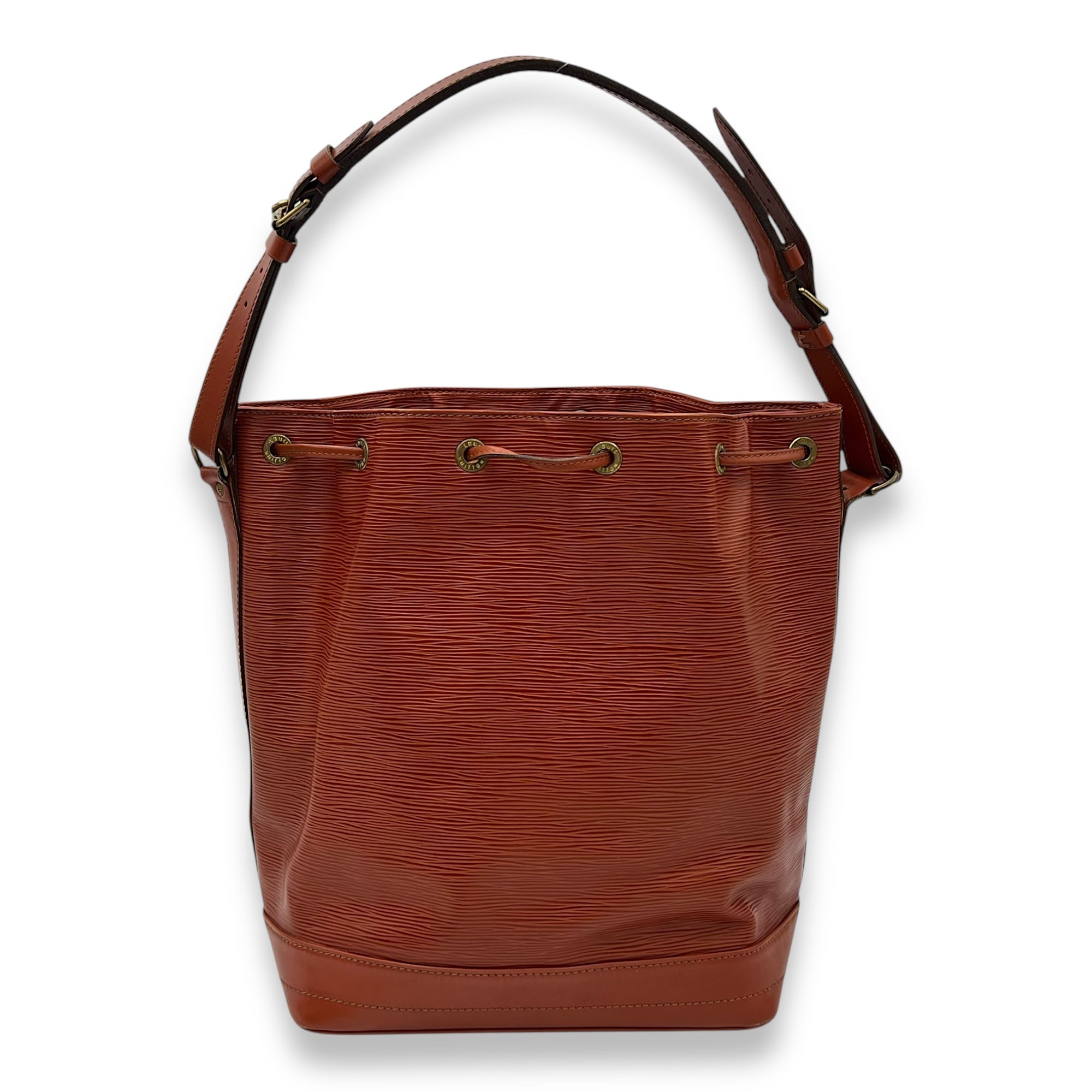 Louis Vuitton Noe GM Brown Bucket Bag in Epi Leather, Gold hardware_11