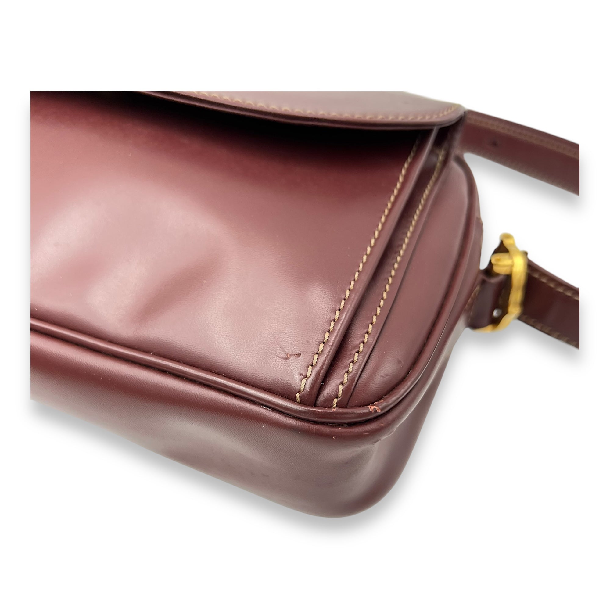 Cartier Must de Shoulder Bag Red in Calfskin, Gold hardware_6