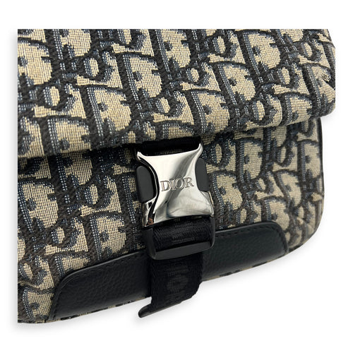 Christian Dior Oblique Blue Crossbody Bag in Jacquard, Silver hardware_7