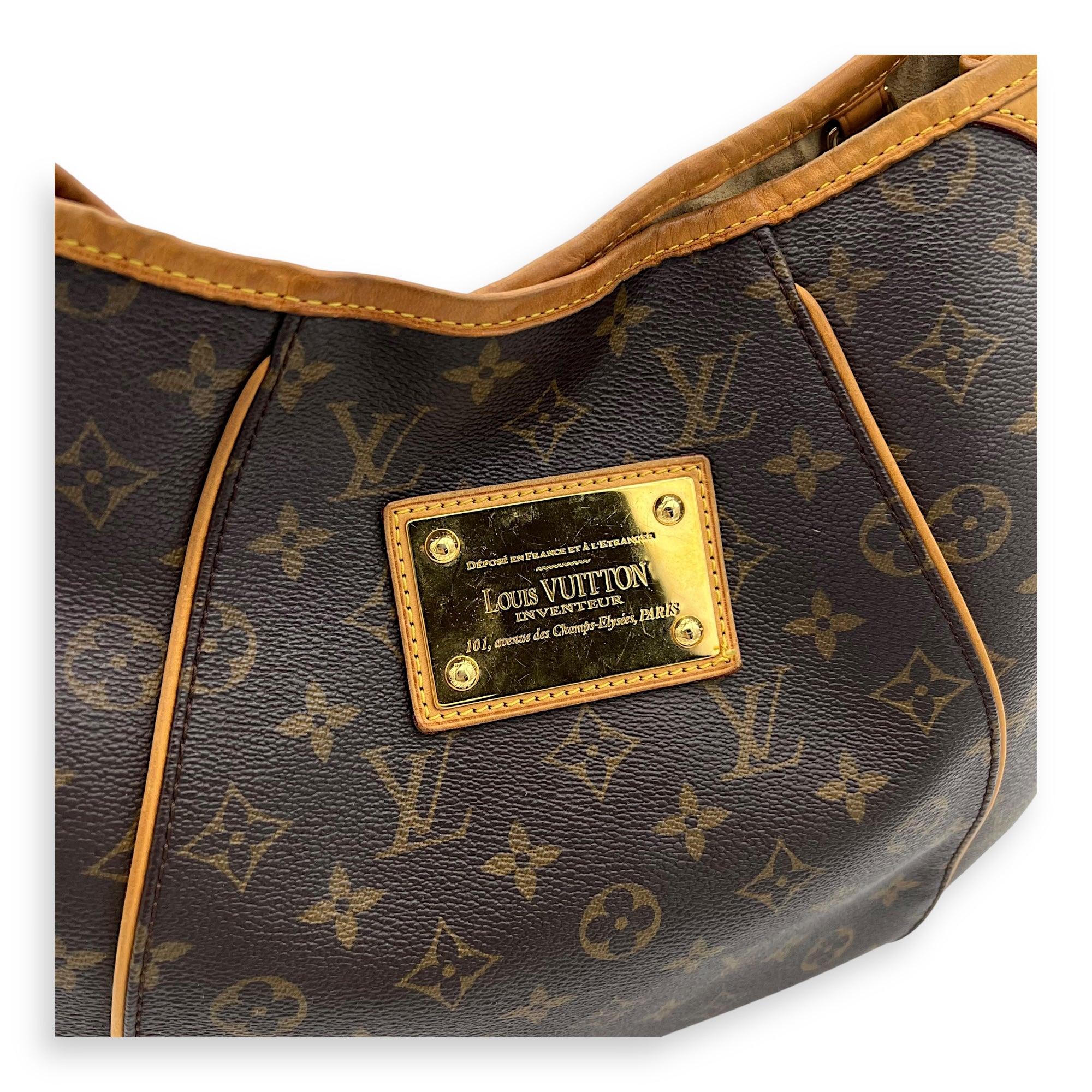 Louis Vuitton Galleria Top Handle Bag MM Brown in Monogram Coated Canvas, Gold hardware_11