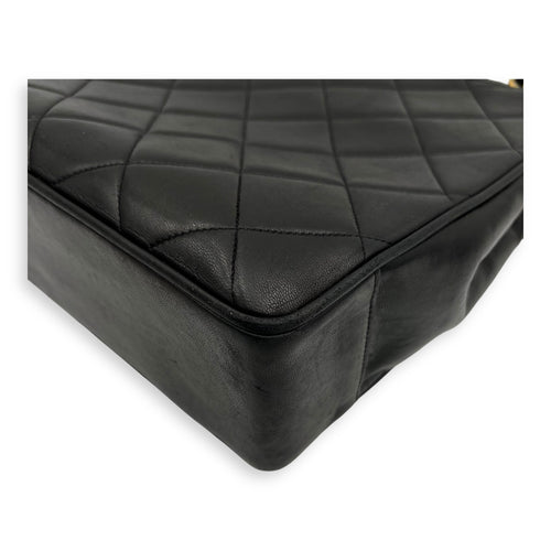 Chanel Vintage Big CC Tote Bag Black in Lambskin, Gold hardware_9