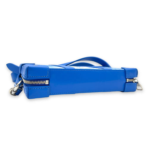 Clouds Soft Trunk Blue Crossbody Bag in Monogram Coated Canvas, Silver hardware