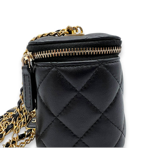 CC Vanity Bag Mini Black in Lambskin, Gold hardware