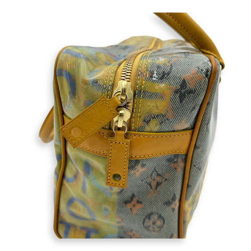 Richard Prince Pulp Weekender Yellow Top Handle Bag in Vinyl, Gold hardware