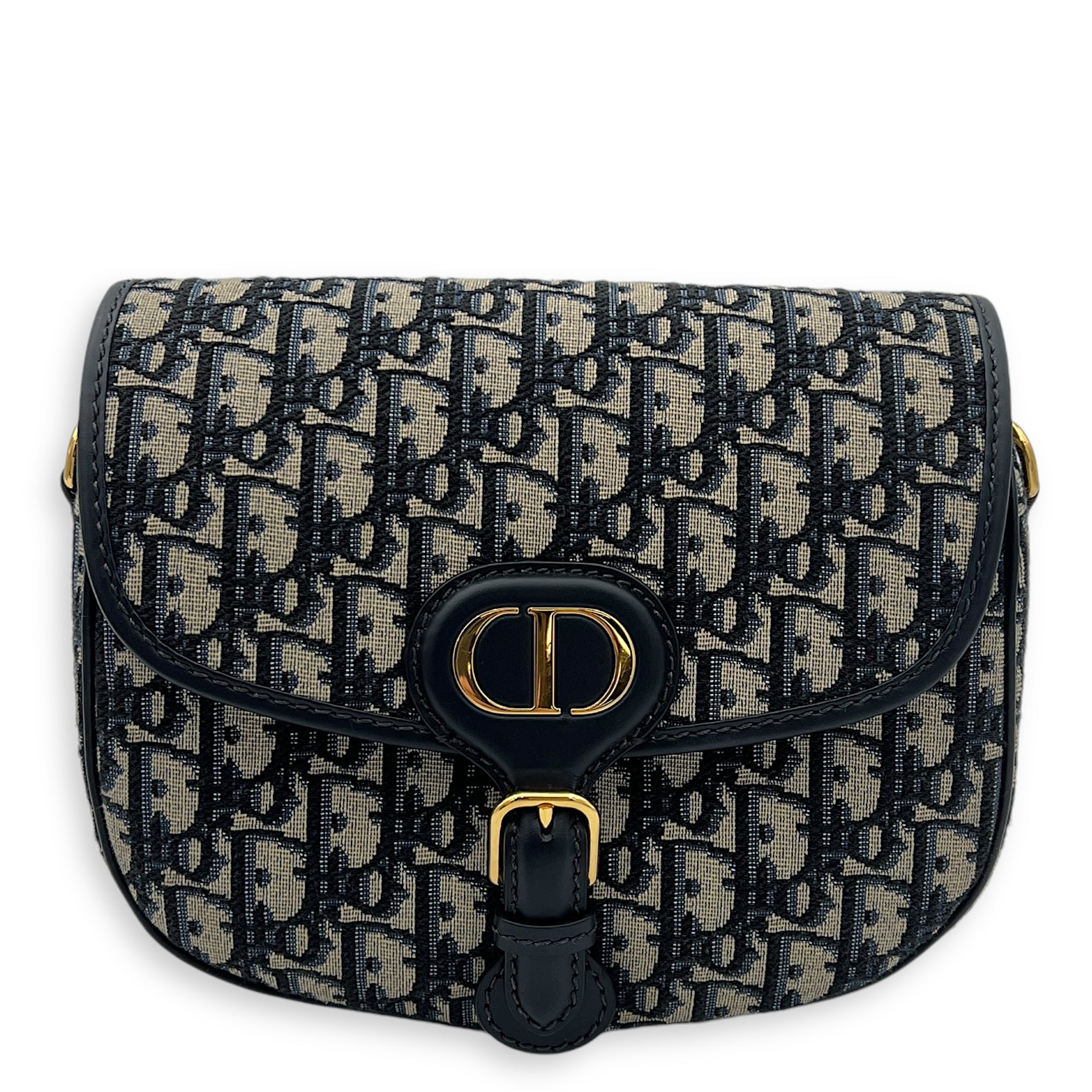 Bobby Crossbody Bag Blue in Jacquard, Gold hardware