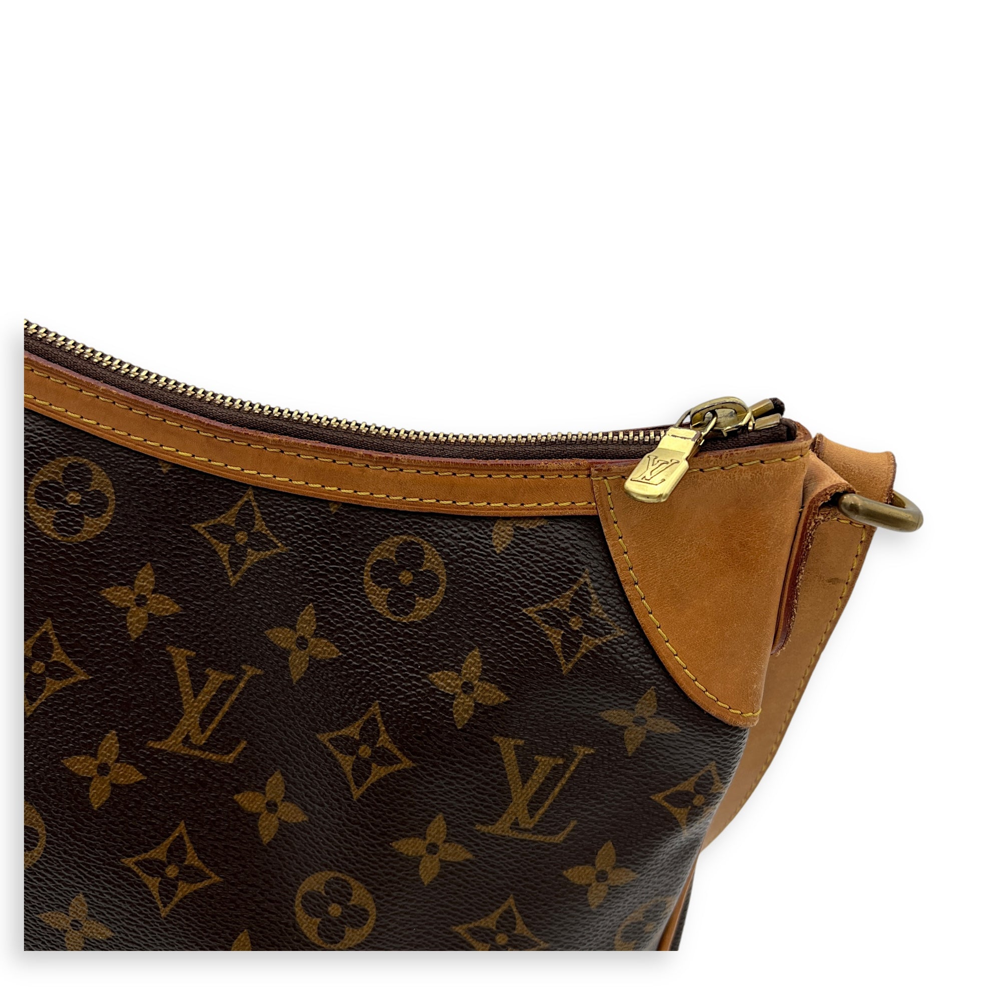 Odeon Crossbody Bag Brown in Monogram Coated Canvas, Gold hardware