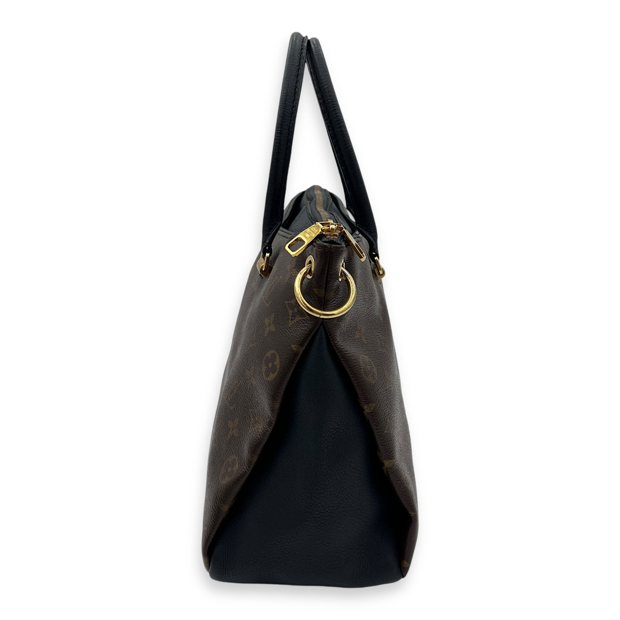 Pallas Top Handle Bag Brown in Monogram Coated Canvas, Gold hardware