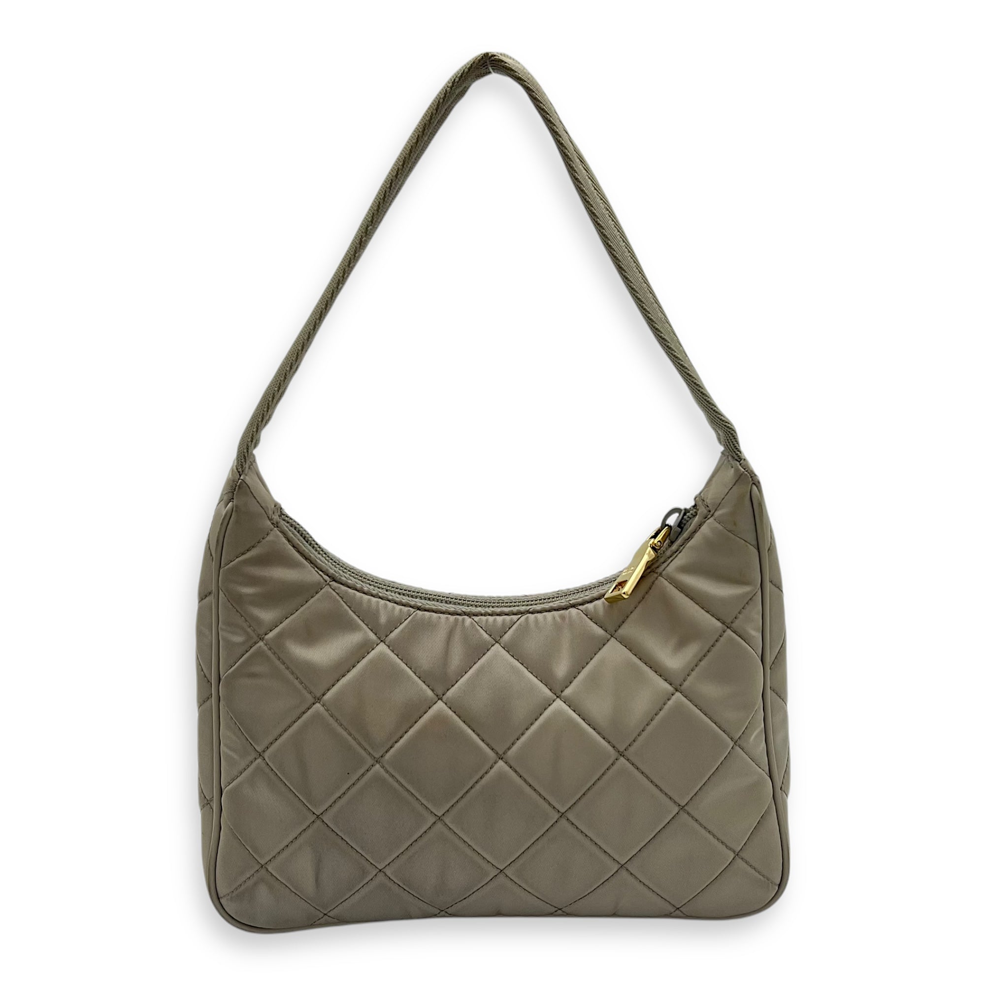 Re-Edition Shoulder Bag Beige in Re-Nylon, Gold hardware