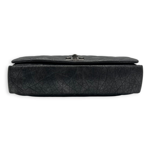 Matelassé Shoulder Bag Grey in Calfskin, Ruthenium hardware