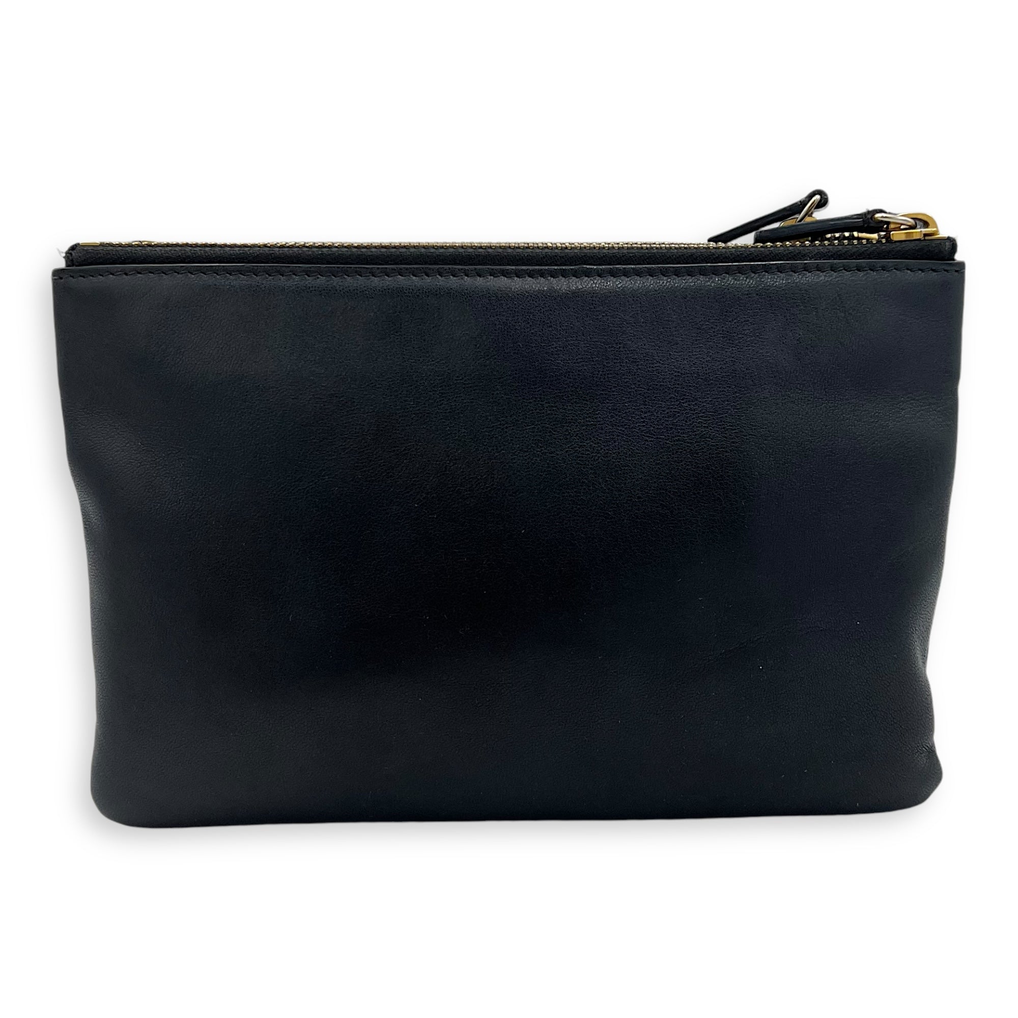 Celine Trio Black Crossbody Bag in Lambskin, Gold hardware_2