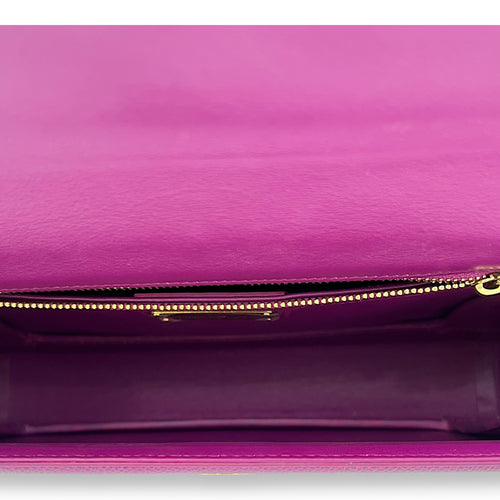 Salvatore Ferragamo Vara Bow Shoulder Bag Purple in Calfskin, Gold hardware_6