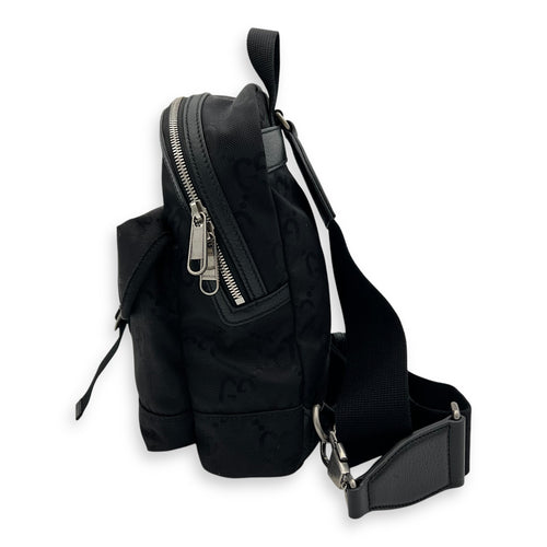 Gucci GG Backpack Black in Nylon, Silver hardware_4