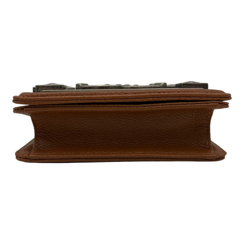 Chanel Dallas Boy Brick Crossbody Bag Brown in Caviar Leather, Ruthenium hardware_5