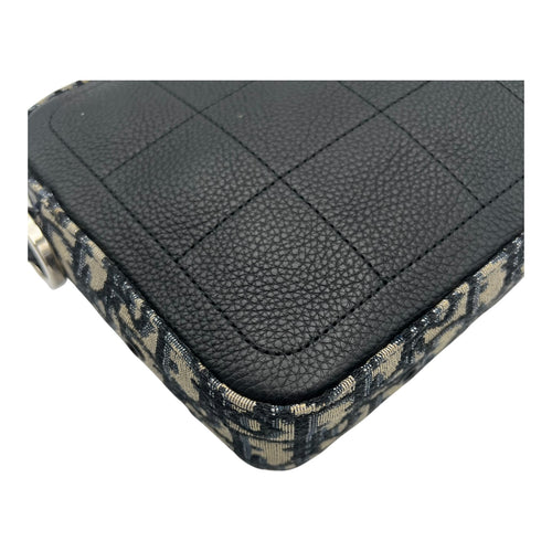 Christian Dior Safari Crossbody Bag Blue in Canvas, Silver hardware_10