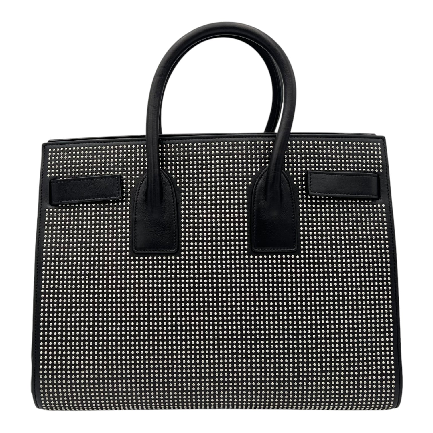 Saint Laurent Sac de Jour Top Handle Bag Black in Calfskin, Silver hardware_2