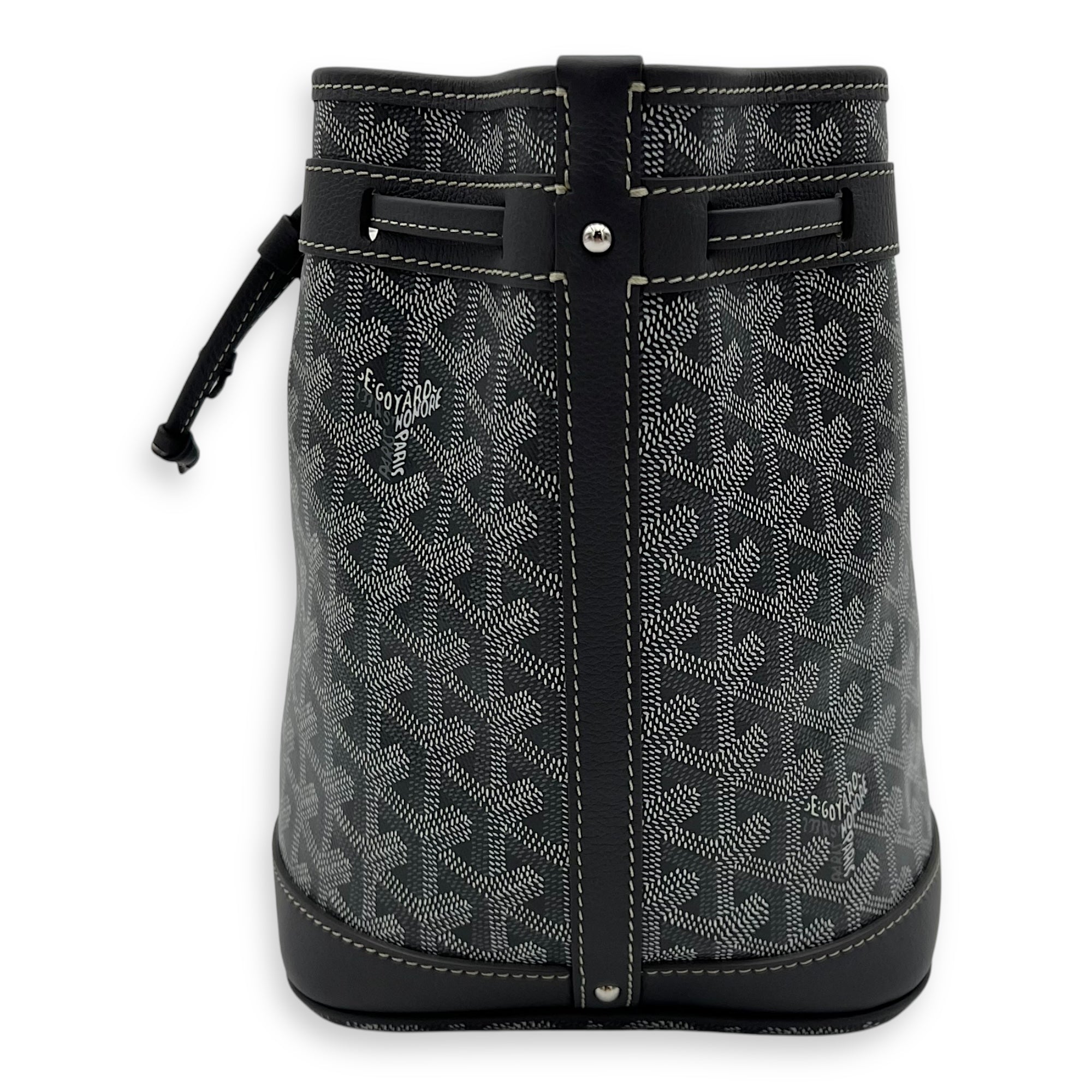 Goyard Petit Flot Crossbody Bag Grey in Coated Canvas, Silver hardware_3