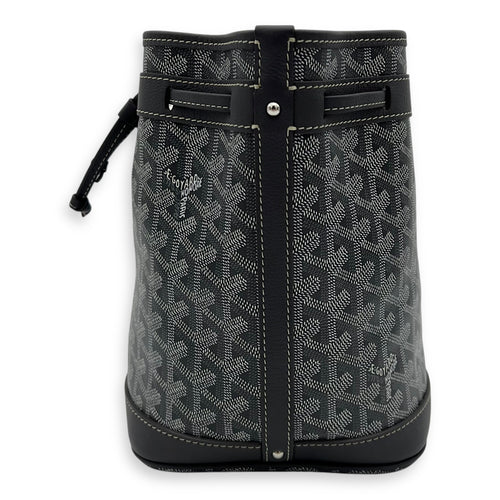 Goyard Petit Flot Crossbody Bag Grey in Coated Canvas, Silver hardware_3