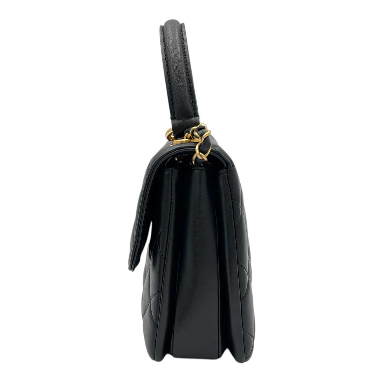 Chanel Trendy CC Top Handle Bag Black in Lambskin, Gold hardware_4