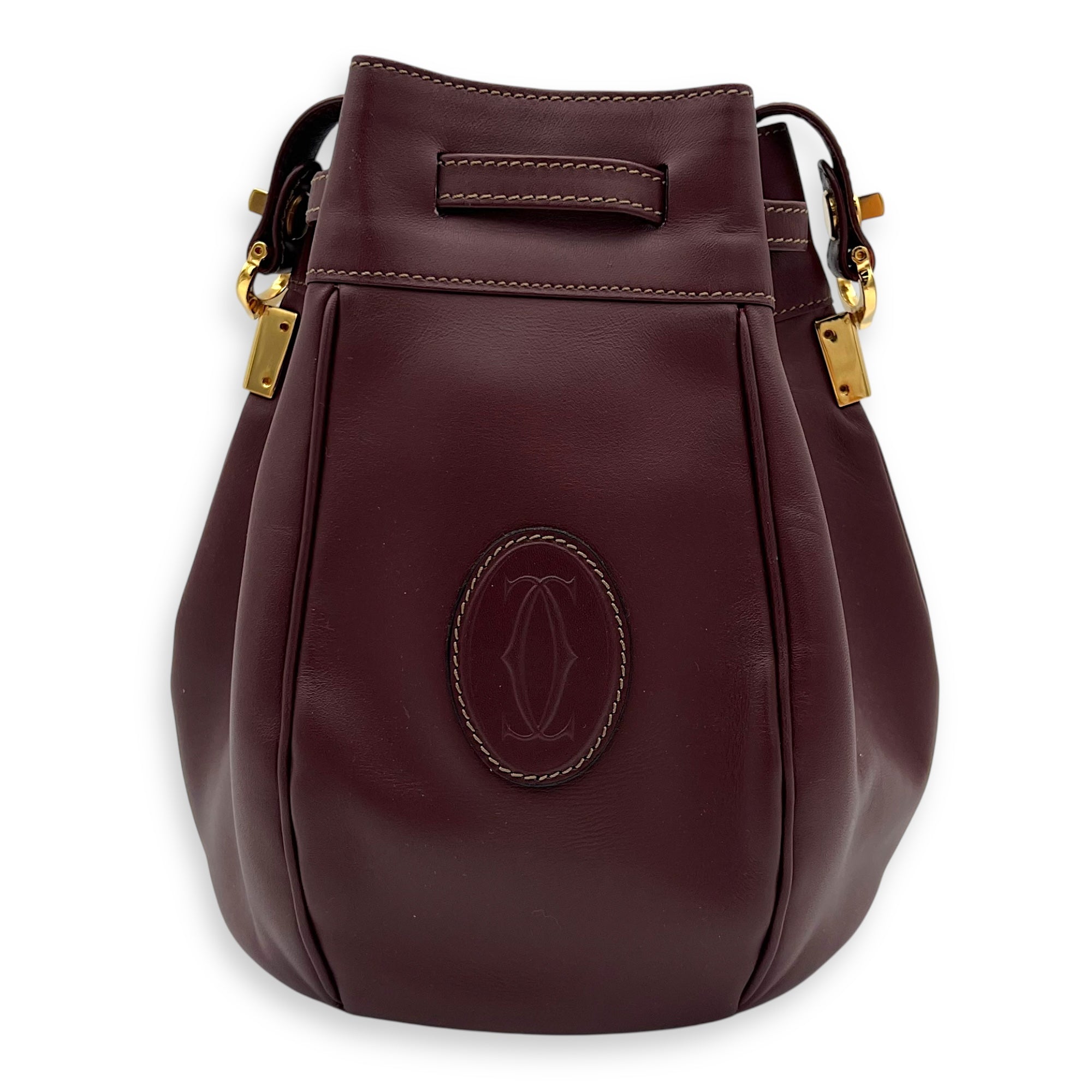 Cartier buck Bucket Bag Red in Calfskin, Gold hardware_2