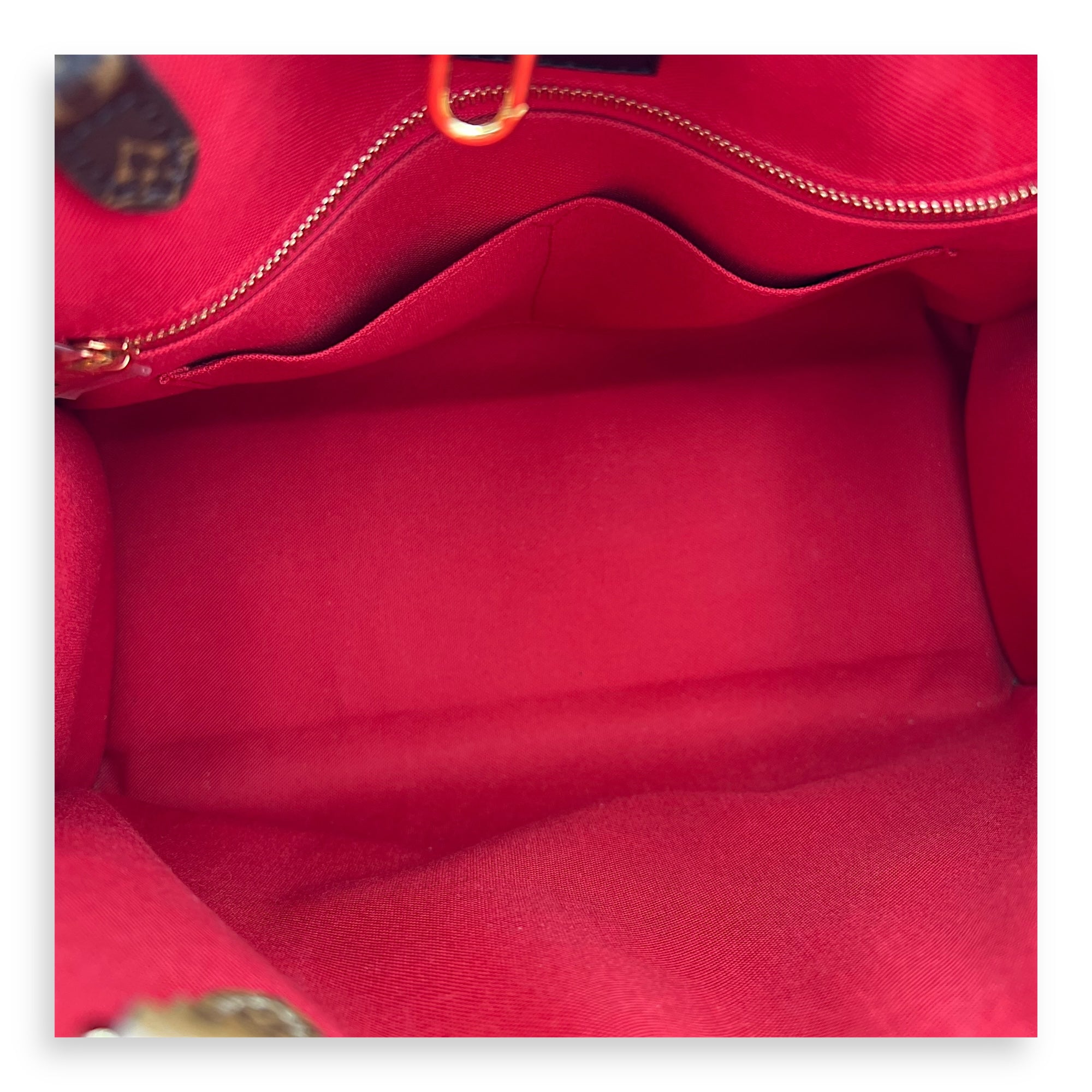 Louis Vuitton OnTheGo Top Handle Bag Brown in Coated Canvas, Gold hardware_6
