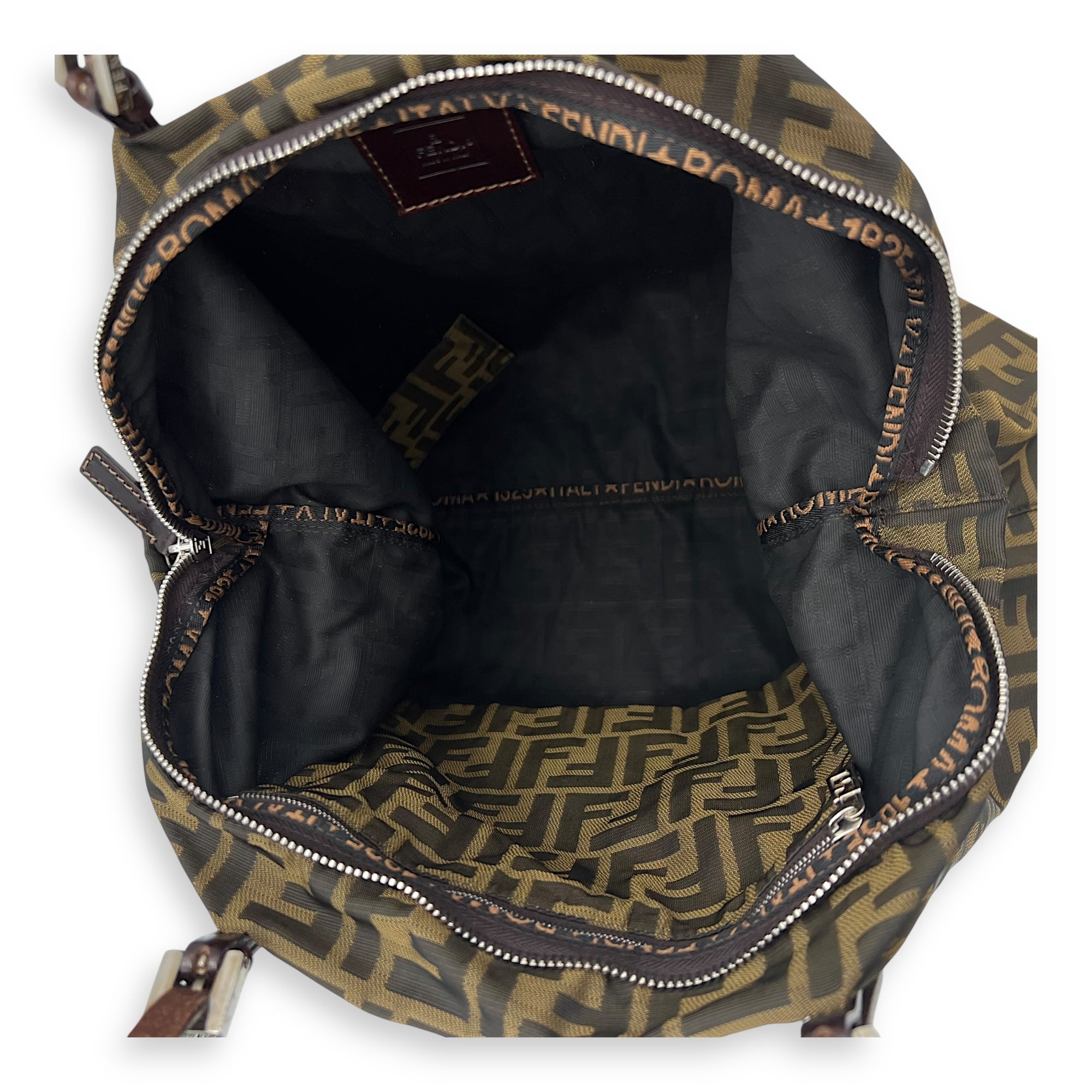 Fendi Zucca Tote Bag Brown in Canvas, Silver hardware_6