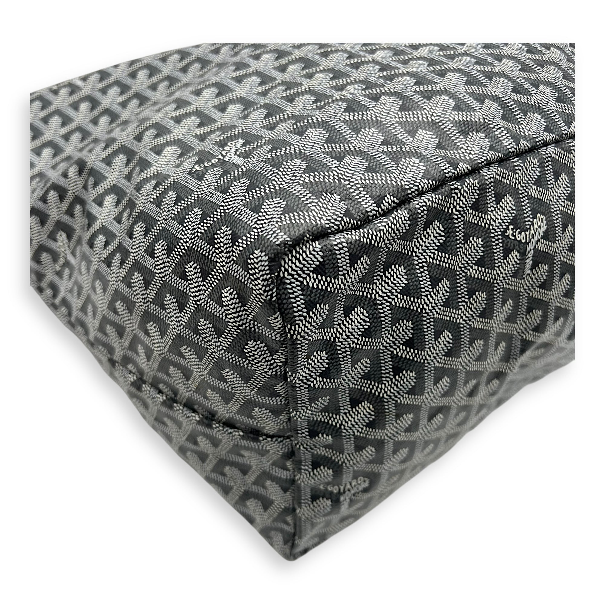 Goyard Saint Louis GM Grey Tote Bag in Coated Canvas, Silver hardware_9