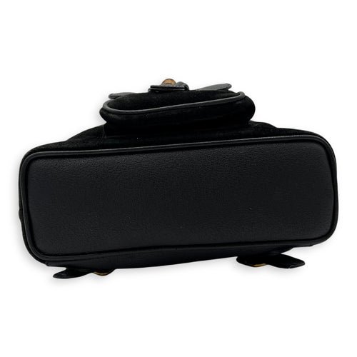 Gucci Bamboo Backpack Black in Suede Leather, Gold hardware_5