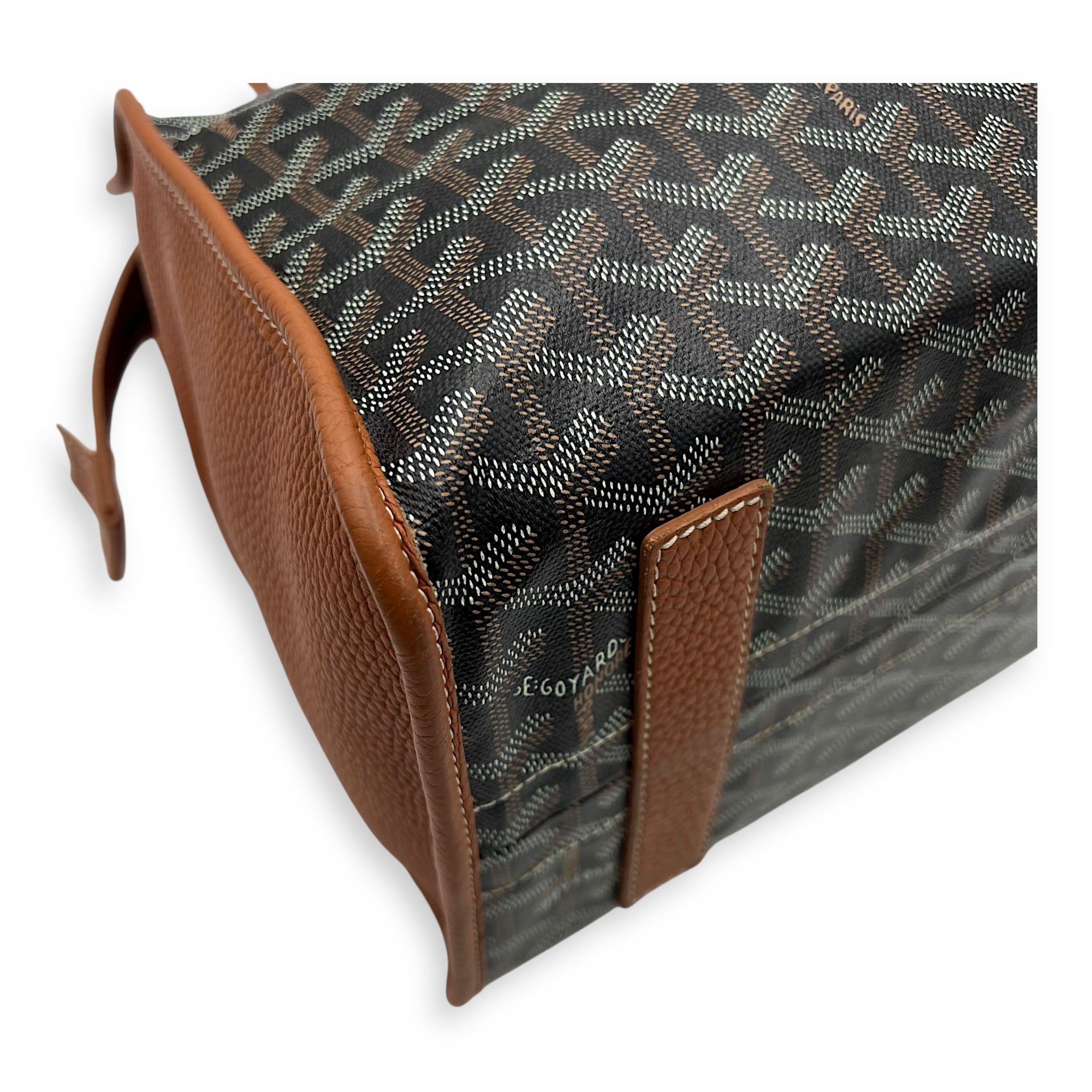 Goyard Hardy PM Brown Shoulder Bag in Coated Canvas, Silver hardware_10