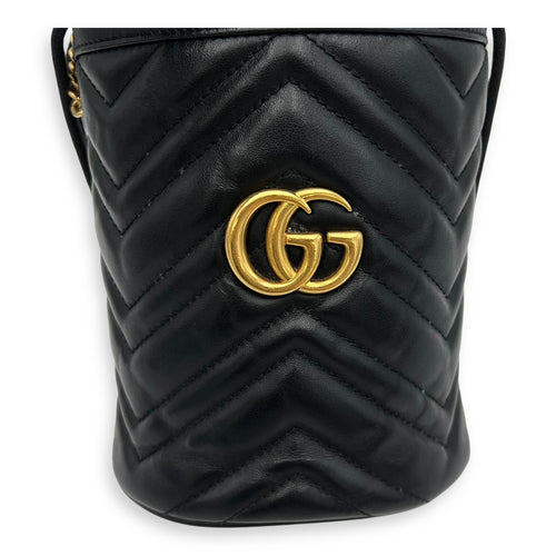 Gucci GG Bucket Bag Black in Calfskin, Gold hardware_7