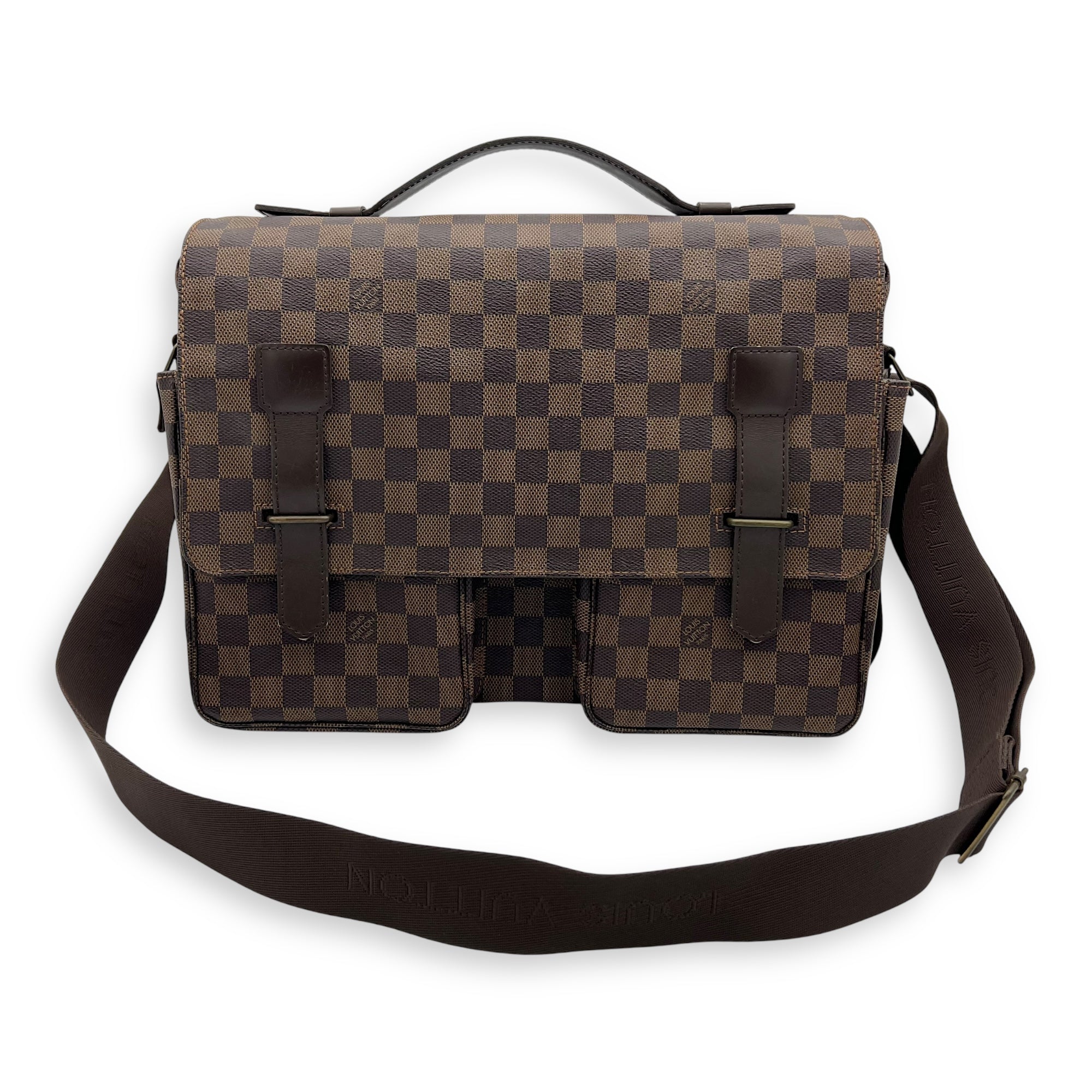 Louis Vuitton broadway Messenger Brown in Coated Canvas, Silver hardware_13