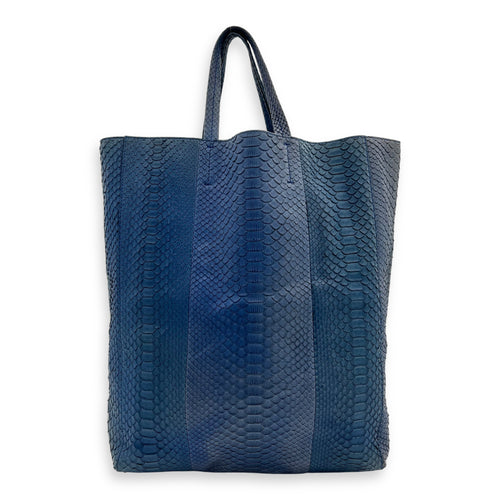 Celine Cabas Tote Bag Blue in Python Leather, Gold hardware_2