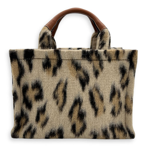 Celine Cabas Small Brown Tote Bag in Wool, Gold hardware_2