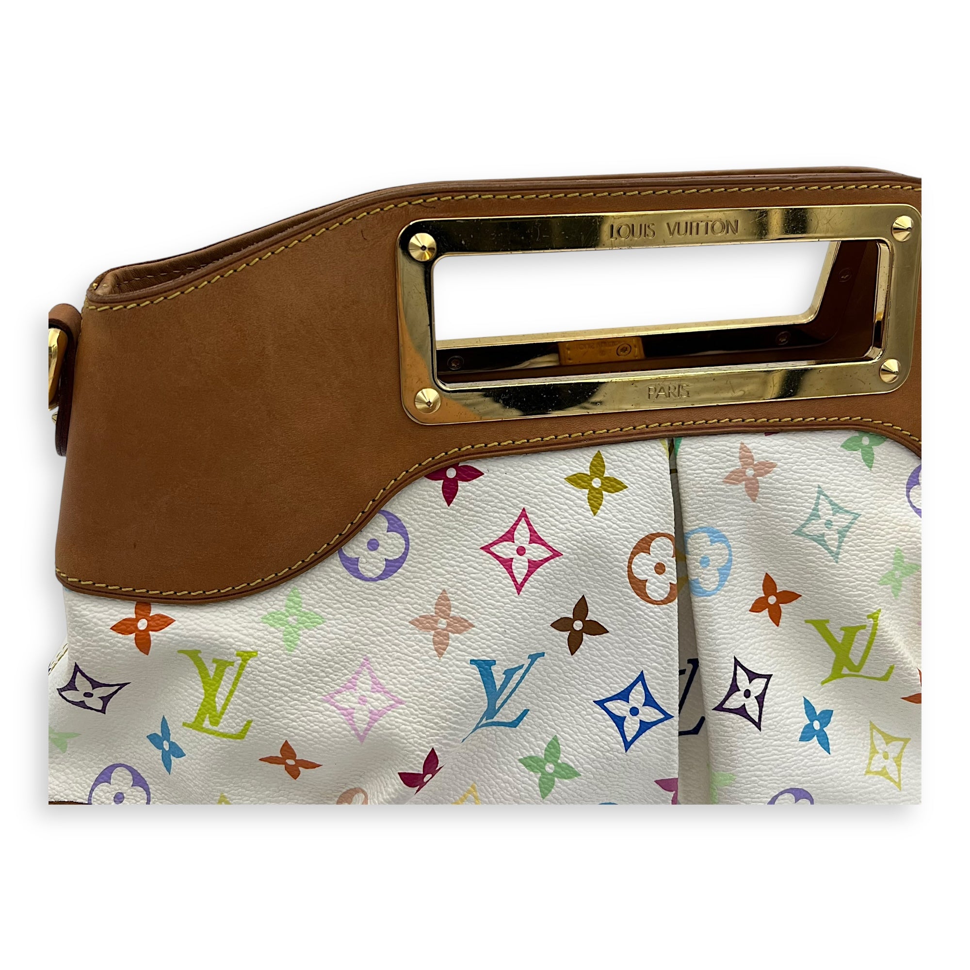 Louis Vuitton Judy x Murakami MM Multi-colour Top Handle Bag in Monogram Coated Canvas, Gold hardware_7