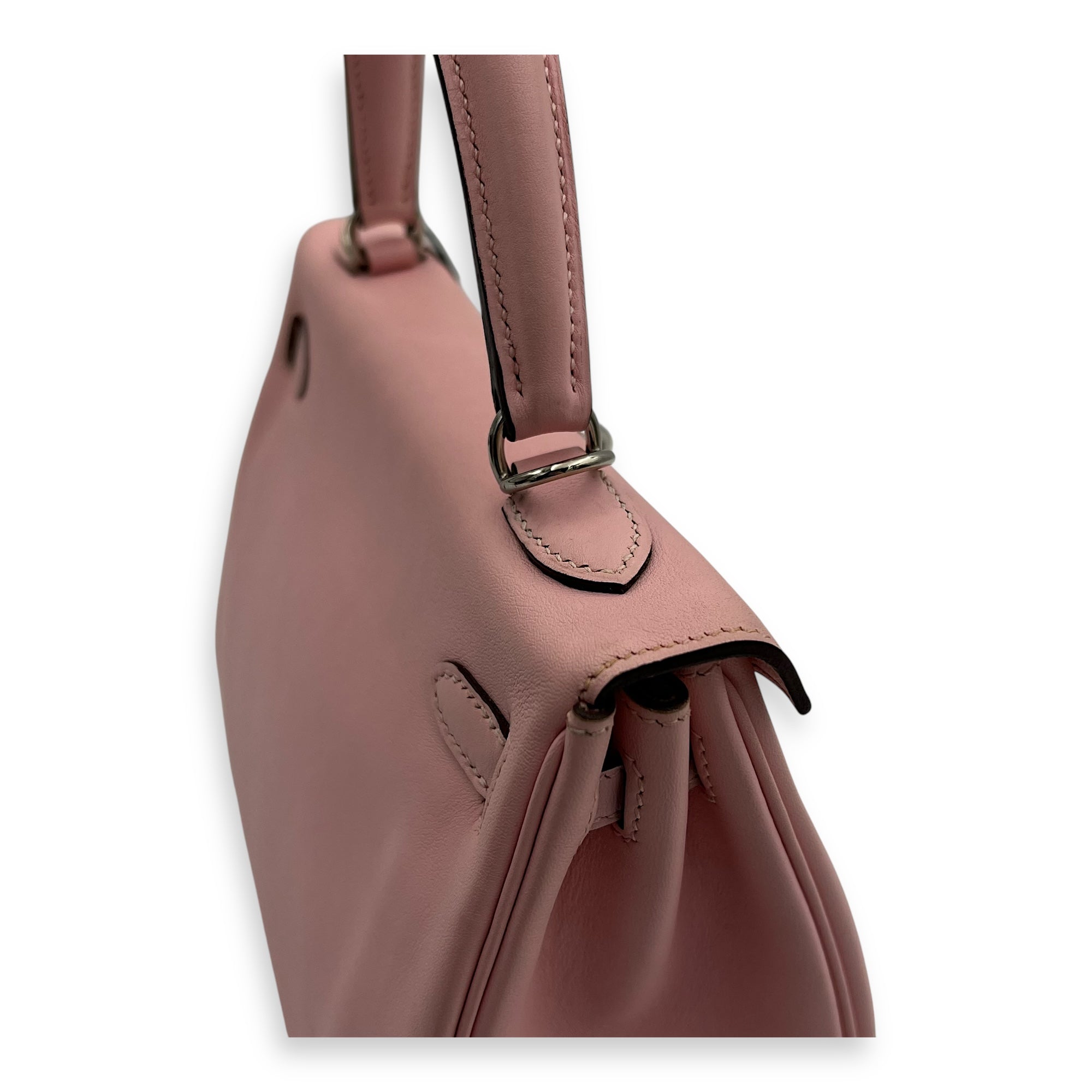 Hermès Kelly 25 Sakura Pink Top Handle Bag in Swift, Palladium hardware_8
