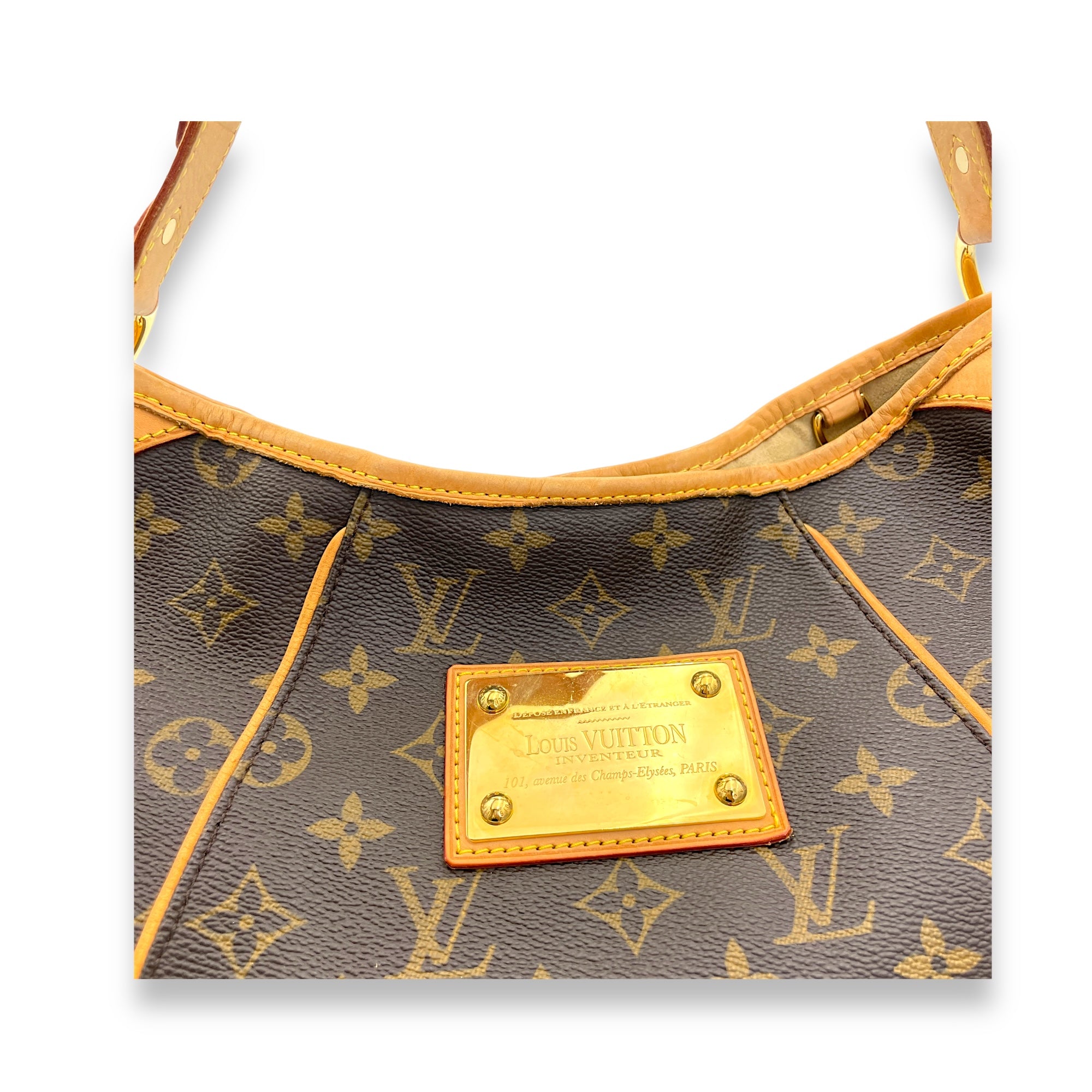 Galleria Shoulder Bag Brown in Monogram Coated Canvas, Gold hardware