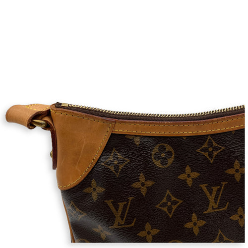 Odeon Crossbody Bag Brown in Monogram Coated Canvas, Gold hardware