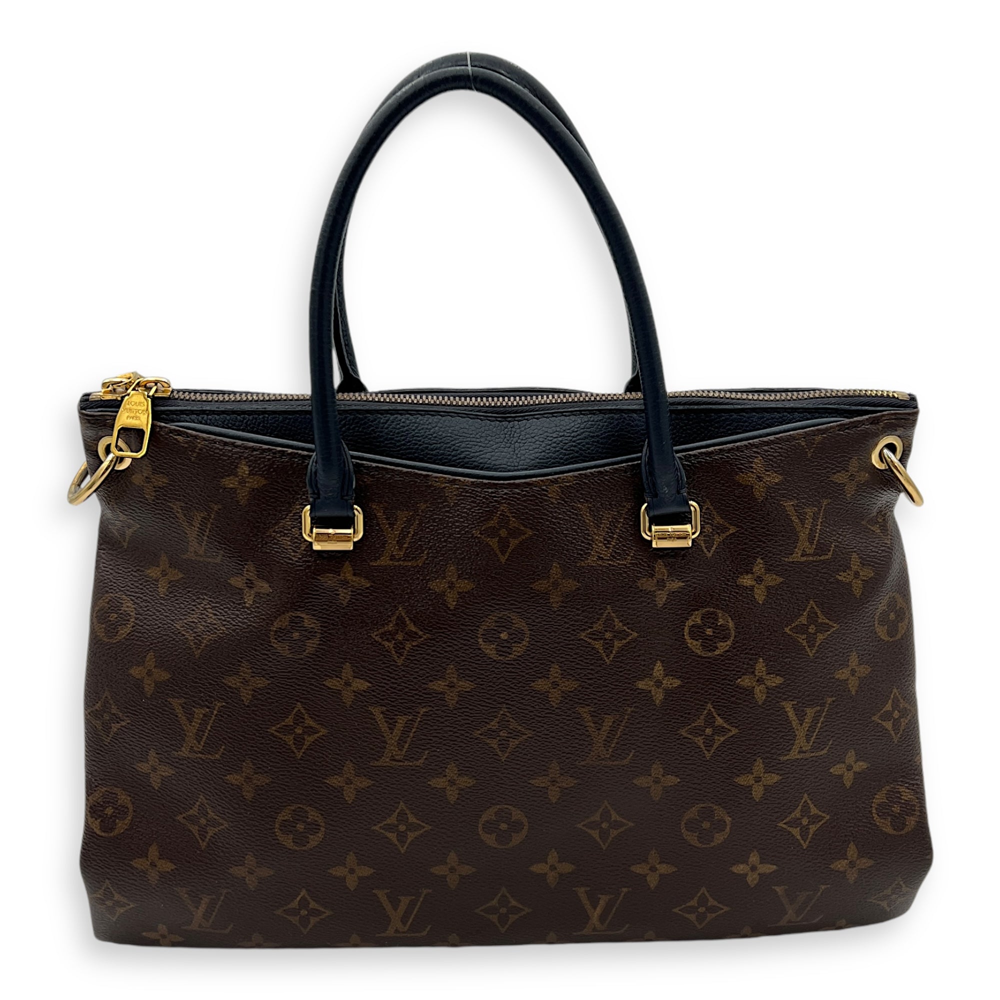 Pallas Top Handle Bag Brown in Monogram Coated Canvas, Gold hardware