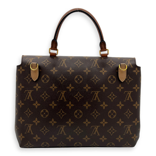 Marignan Top Handle Bag Brown in Monogram Coated Canvas, Gold hardware