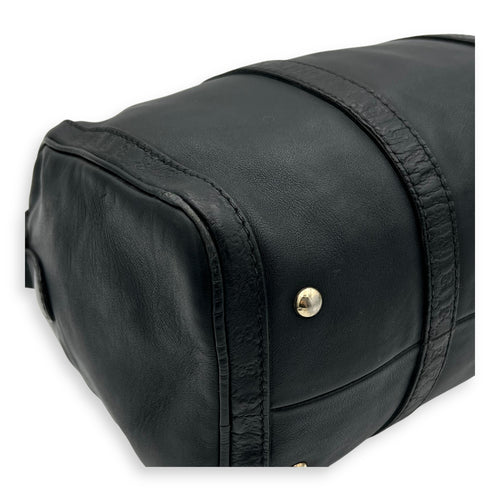 Boston Top Handle Bag Black in Calfskin, Light Gold hardware