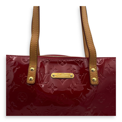 Louis Vuitton Bellevue Top Handle Bag Red in Patent Leather, Gold hardware_7