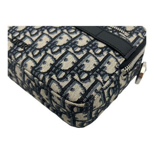Christian Dior Safari Crossbody Bag Blue in Canvas, Silver hardware_9