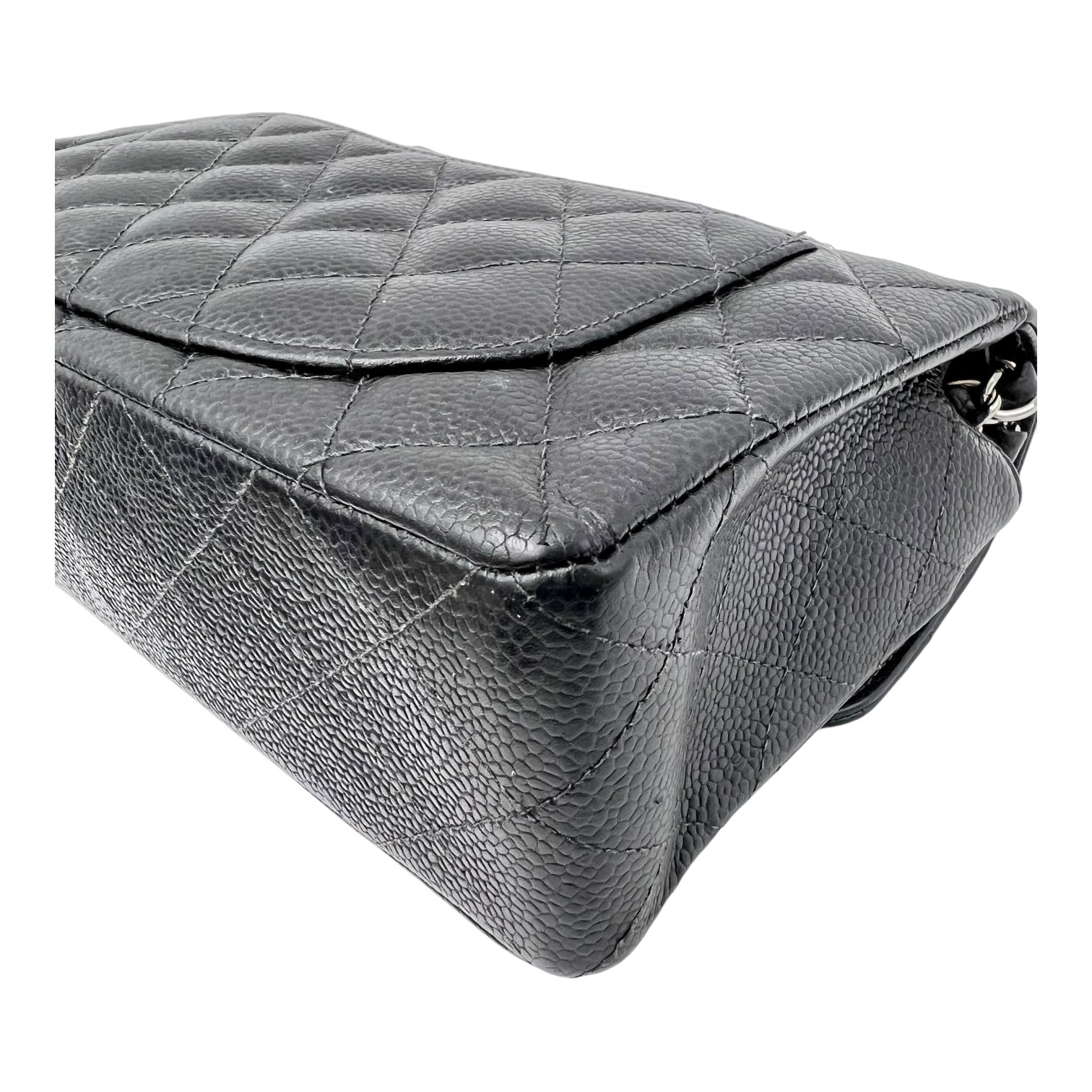 予約販売 Chanel Classic Shoulder Bag Black in Caviar Leather, Silver ロボット