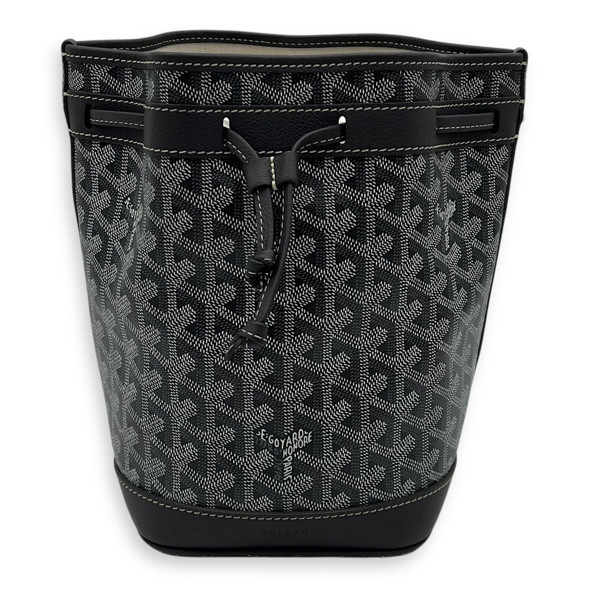 Goyard Petit Flot Crossbody Bag Grey in Coated Canvas, Silver hardware_1