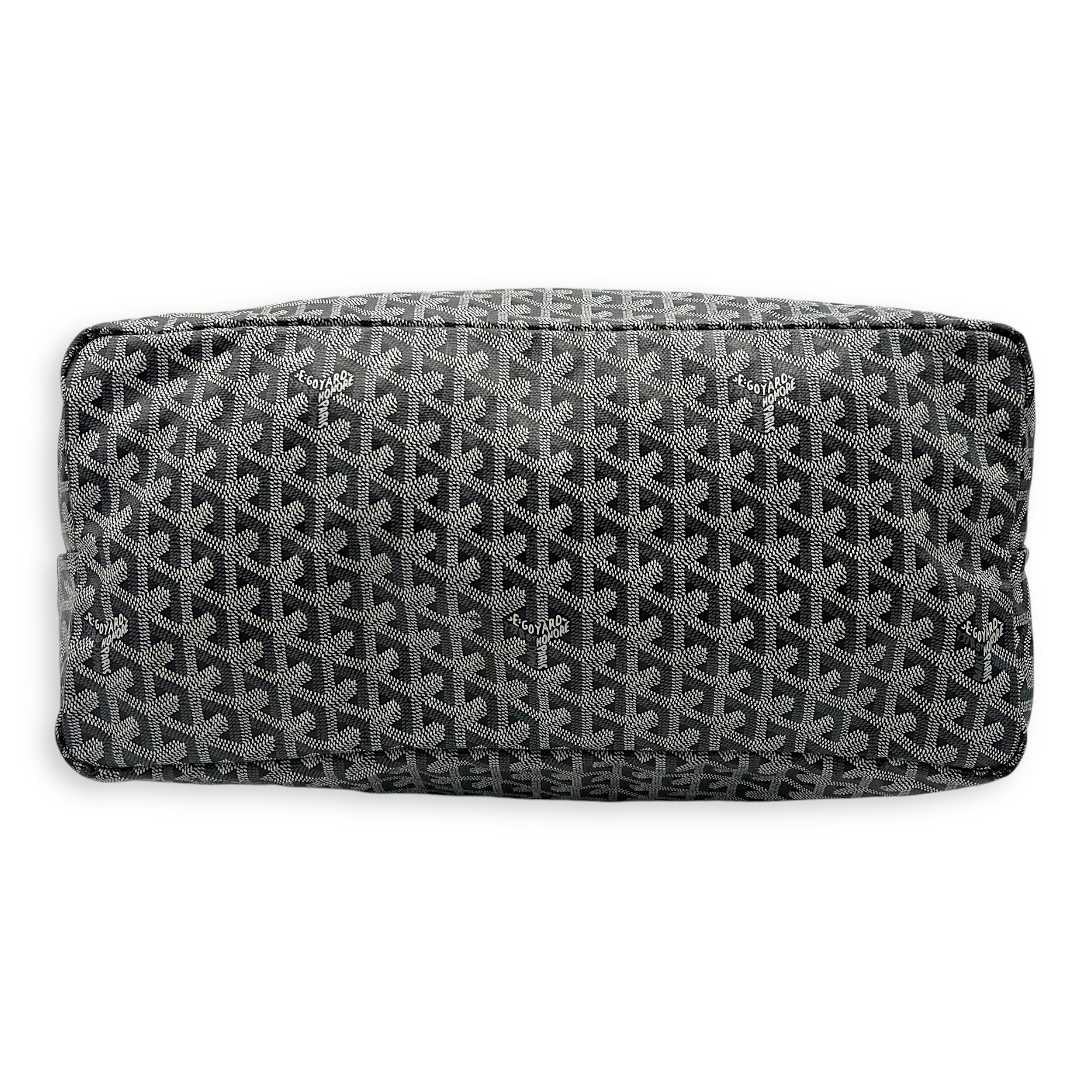 Goyard Saint Louis GM Grey Tote Bag in Coated Canvas, Silver hardware_5