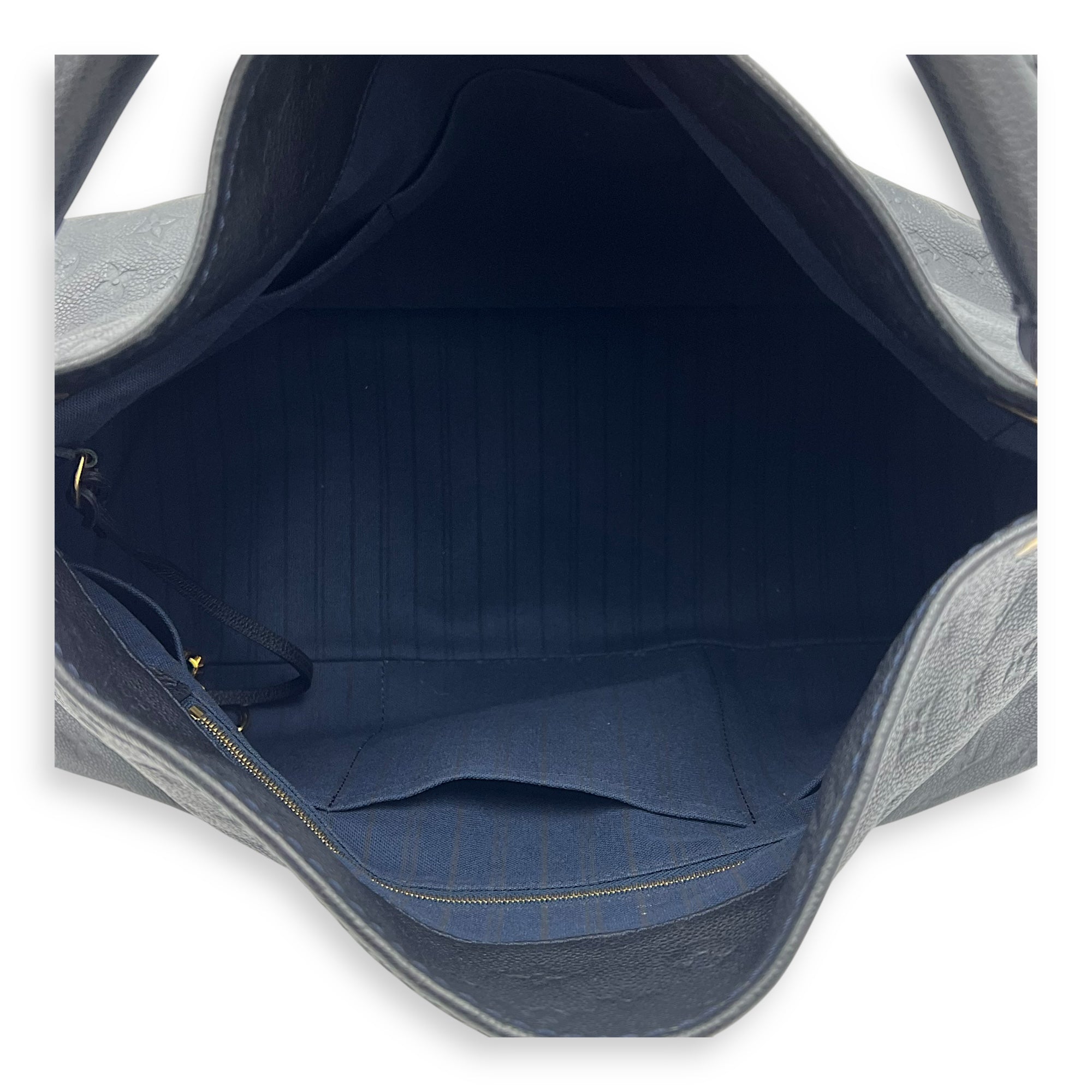 Louis Vuitton Artsy Top Handle Bag Blue in Monogram Empreinte Leather, Gold hardware_6