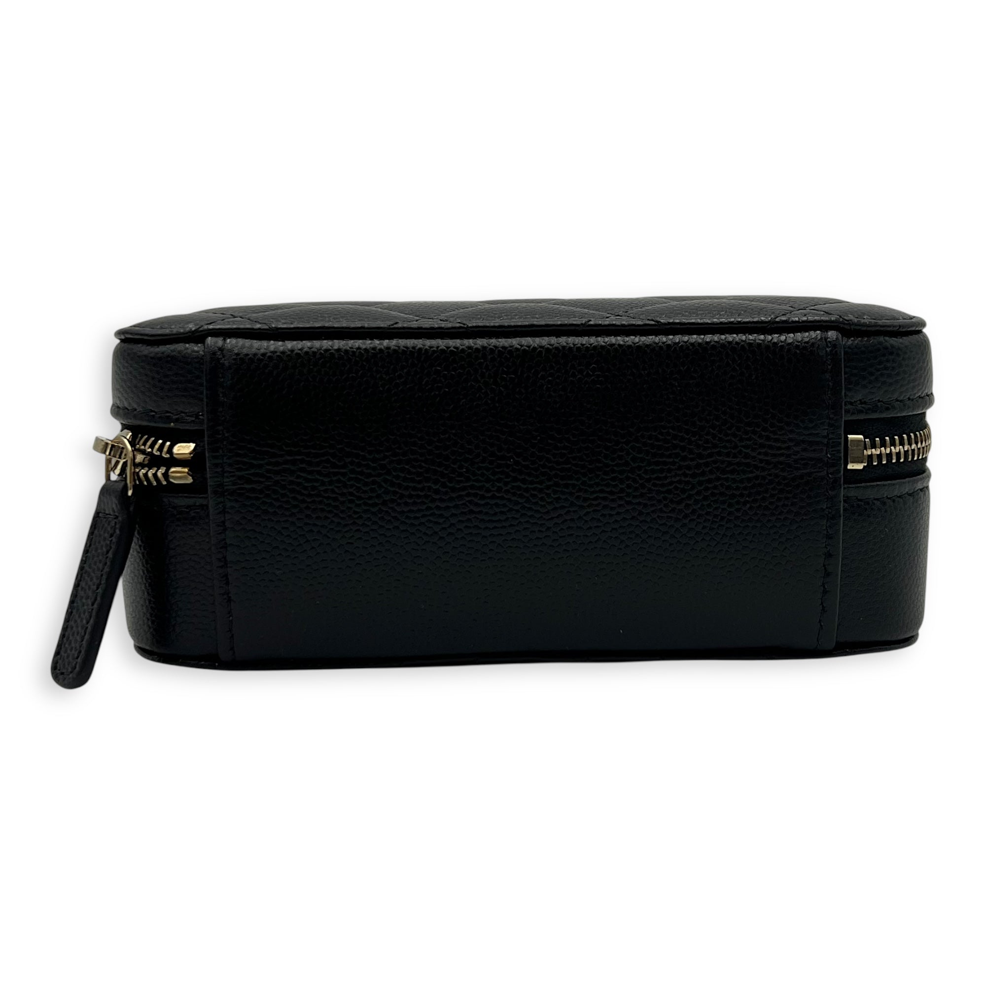 Chanel Vanity Crossbody Bag Black in Caviar Leather, Gold hardware_5