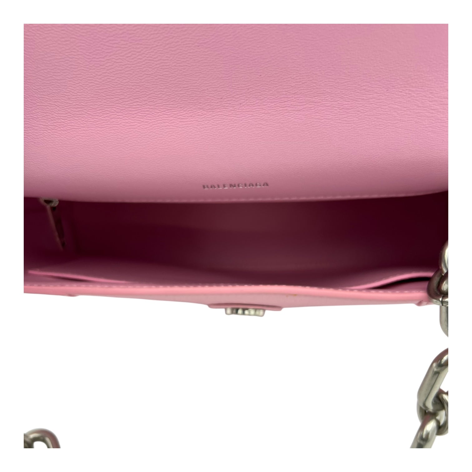 Balenciaga Downtown Shoulder Bag Pink in Calfskin, Silver hardware_6