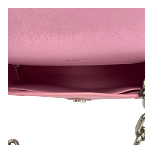 Balenciaga Downtown Shoulder Bag Pink in Calfskin, Silver hardware_6