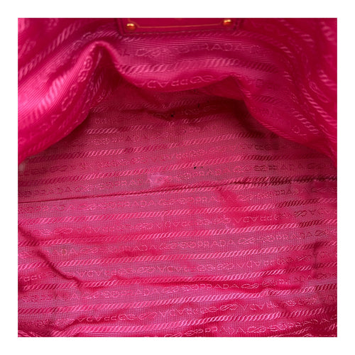 Prada Vitello Shine Top Handle Bag Medium Pink in Calfskin, Gold hardware_7
